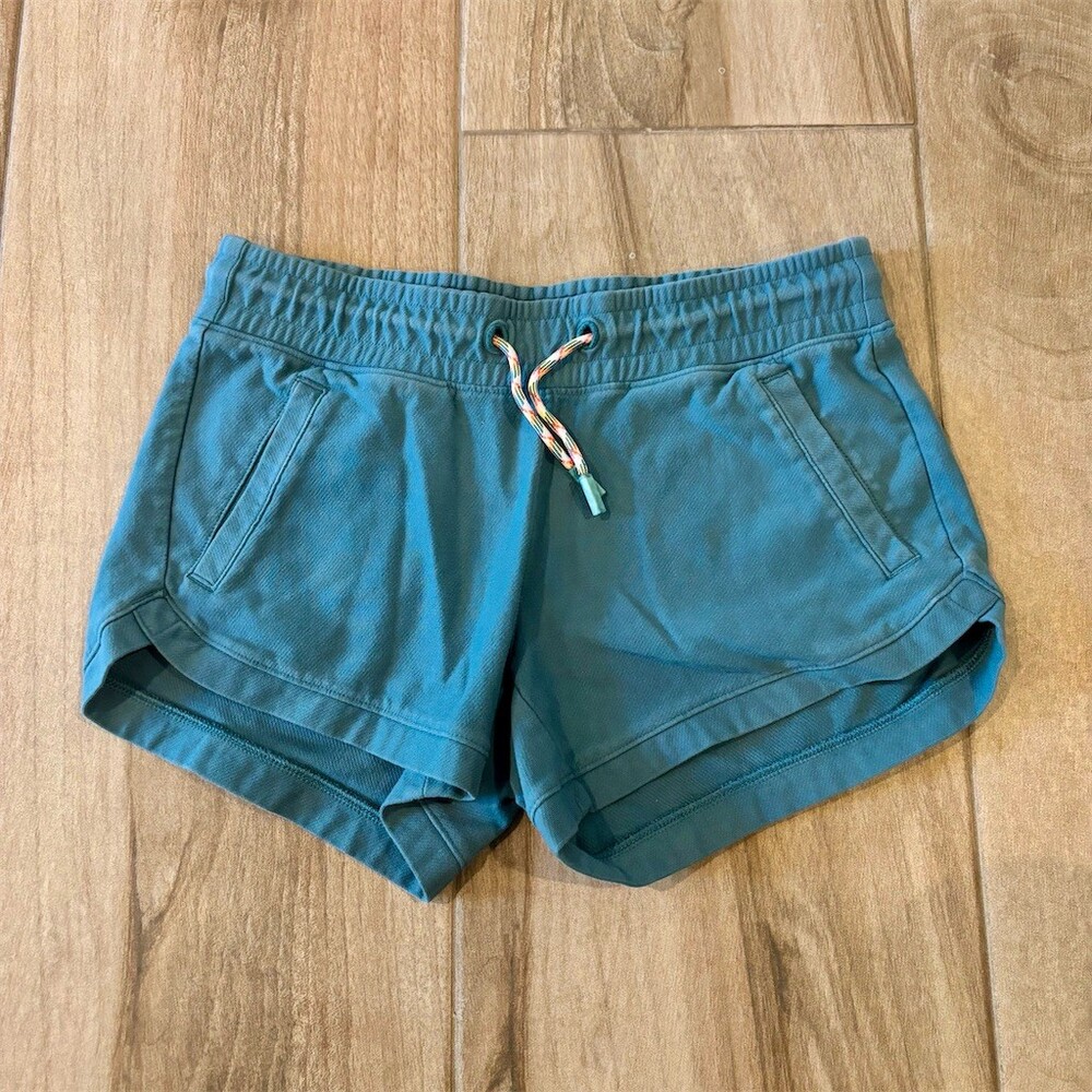 Athleta Girl Athletic Shorts Girls Size M Teal Blue Drawstring Pockets